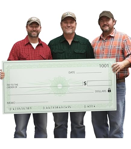Voccim Reusable Big Checks Oversized 30" X 16" Giant Blank Check, Fake Check For Presentation Dry Erase Large Endowment Raffle Reward Winners Cardboard - View #8