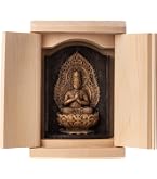 Amazon｜是空 大黒天 厨子入りの仏像(金古美仕上げ)＿御守り本尊 イSム