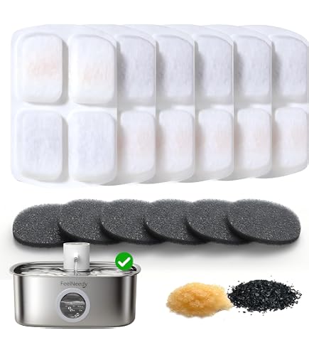 Amazon | FEELNEEDY 猫 給水器 コードレス 3.5L (交換用フィルター 6個