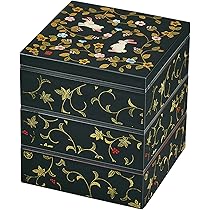 Amazon｜ミタニ 山中漆器 山中塗 花の小路 三段角重 5.0 (タッパ