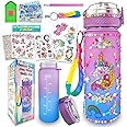 EDsportshouse Decorate Your Own Water Bottle Kits for Girls Age 4-6-8-10,Unicorn Gem Diamond Painting Crafts,Fun Arts and Cra