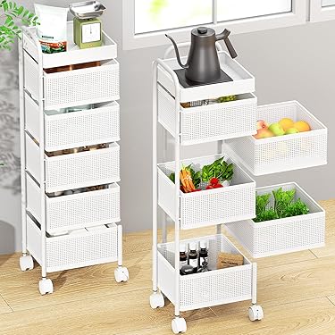 ⭐️キッチンワゴン収納 4段 バスルーム 浴室　脱衣所　パントリー グレー ⭐️キッチンワゴン収納 4段 バスルーム 浴室 脱衣所 パントリー グレー