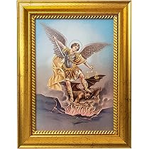 プリントアート「大天使アリエル」アンティーク額縁付 イタリア製 輸入雑貨 額絵 天使 エンジェル アートフレーム 愛の