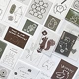 Amazon Tnyker シール フレークシール 手帳ステッカー 手描き イラスト 韓国風 スケジュール 手帳 ノート 手紙 カレンダー シンプル おしゃれ かわいい 60枚セット あおいver 1 シール ステッカー 文房具 オフィス用品