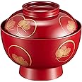 まえじゅう漆器 雑煮椀 光輪松 総朱 赤 伝統工芸 山中塗り 450ml 日本製 3T-417 φ135x115mm