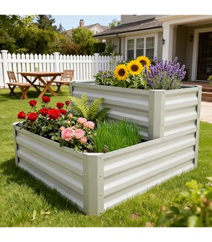 Amazon.co.jp: Giantex 浮き上がったガーデンベッド キャスター付き