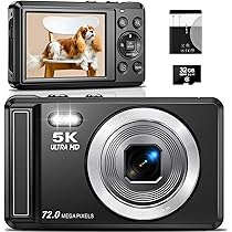 Amazon | 5K デジカメ 7200万画素 デジタルカメラ AFオートフォーカス