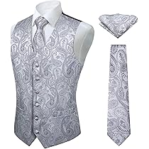 Amazon | [Enlision] シルバー スーツ ベスト メンズ 結婚式