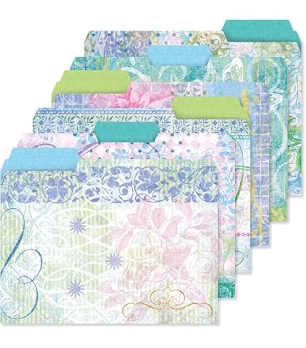 Better Office Marbled Heavyweight File Folders, 1/3-Cut Tab, Letter Size, Assorted Colors, 12...