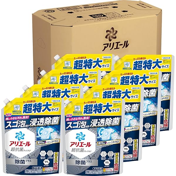 Amazon | 【P&G】アリエール 除菌プラス ジェル つめかえ 超特大サイズ