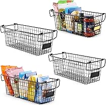 パントリーバスケット シェルフ(S) A099BK など10個セット Amazon.co.jp: 積み重ね可能なワイヤーバスケット 4個パック [XL