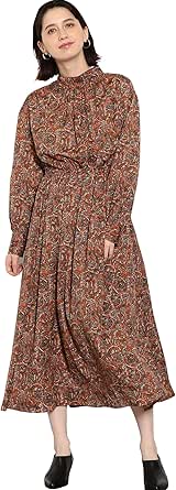 Amazon Co Jp ユナイテッドアローズ グリーンレーベル リラクシング Nfc ペイズリー ハイネック ギャザー ワンピース 4550 Orange 45 38 服 ファッション小物