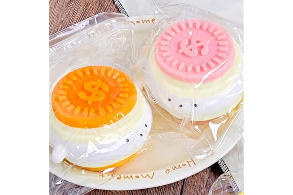 CHALAN スクイーズ もちもち ぷにぷに 水感 癒し系 かわいい ストレス解消 肉球 ビスケット ドーナツ ふわもち 面白い 柔らかい 弾性 触感いい 握る玩具 感覚おもちゃ グッズ 暇つぶし 撮影小物 プレゼント コイン犬（ゴールド＆ピンク）