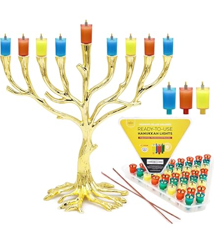 Voorgevulde Menorah Olie Cup Kaarsen - Hanukkah EZ Lichten - 100% Olijfolie met Katoenen Pit in Cup - 44 Pakket, Brandt Ongeveer 1 1/2 Uren