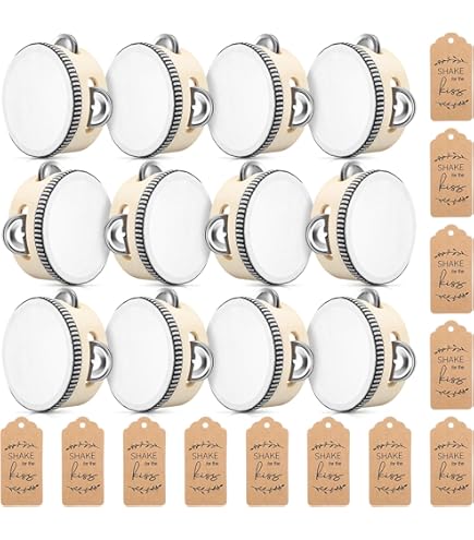 Tambourines For Kids JETTINGBUY 14 Pieces Plastic Percussion