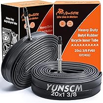 Amazon | YunSCM 2本,20 1 3/8 チューブ 肉厚,仏式バルブ60mm 高リムの