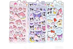 loong おしりぷにぷにシール かわいい ぷくぷく キャラクター 3D マシュマロ ふわふわ もちもち もっちりスクイーズ ステッカー シール帳 デコレーション 3セット Y