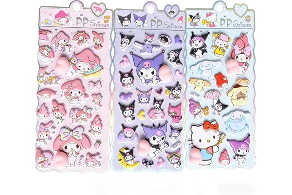 loong おしりぷにぷにシール かわいい ぷくぷく キャラクター 3D マシュマロ ふわふわ もちもち もっちりスクイーズ ステッカー シール帳 デコレーション 3セット Y