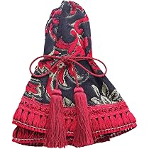 Amazon | 雅 フロントカーテン 金華山 華恋(かれん) レッド フレンジ