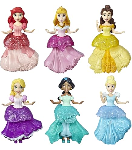 Disney Princess Little Kingdom Magiclip Fashion Gift Set - Includes Belle,  Merida, Cinderella, Rapunzel Dolls