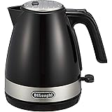 DeLonghi(デロンギ) De'Longhi電気ケトル アクティブ シリーズ KBLA1200J-BK イタリアンデザイン 1.0L ワンプッシュオープン 異物混入防止フィルタ 見やすい水量計 電源コードホルダー [インテンスブラック] ファミリ