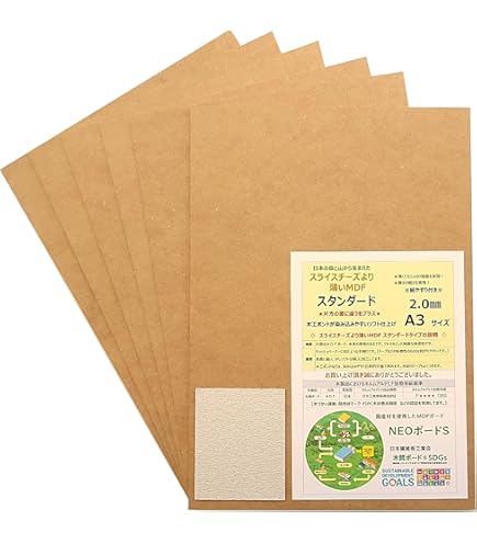 Amazon.co.jp: MDF A4 2mm おまとめ梱包パック (A4サイズ 2㎜ 40枚) 紙 