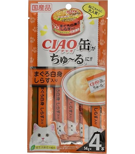 Amazon.co.jp: チャオ(CIAO)CIAO缶ちゅ～るかつお＆おかか(かつお節)4