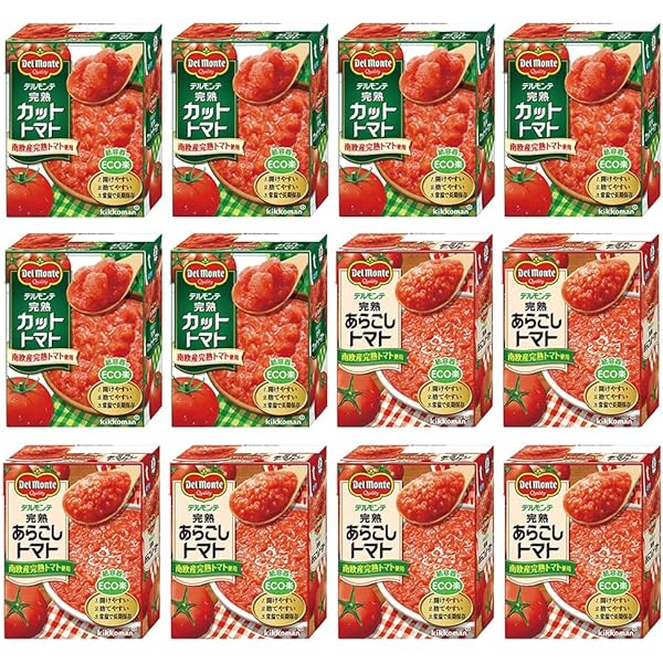 Amazon.co.jp: 完熟トマト 2種 各12個 (あらごしトマト カット