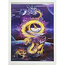 【風水画】龍神のマントラ 上昇する龍と鳳凰【風水画】喜びのマントラ（額入り）占師が塗ってい