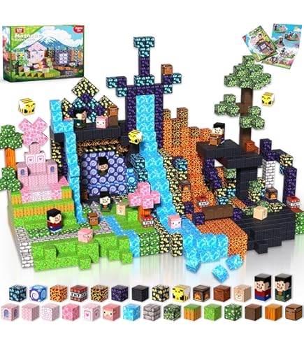 大量200個以上　磁気ブロック 知育　 Amazon.co.jp: 200 Pcs マグネットブロック 知育玩具 城作りセット（3