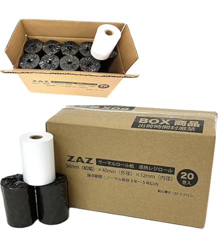 Amazon.co.jp: ZAZ 20巻 JT-VT10 / JT-VC10 対応ロール紙 感熱紙