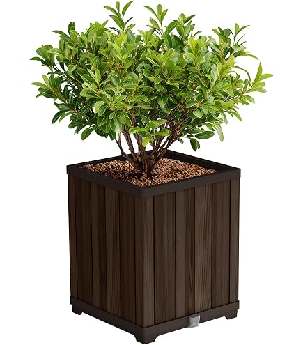 Tusco Products RR245TC Large 24.5" Plastic Rolled Rim Garden Pot - Terra Cotta