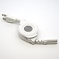 巻き取り式メガネ型電源ケーブル RETRACTABLE POWER CORD 1.0m (電源コード（2P メガネ型）, White)