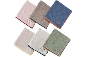 タオル研究所 [導線コントロールの吸水性-ふんわり-] #049 ハンカチ ユニセックス 6枚セット ふんわり 厚手 ふかふか 高速吸水 耐久性 綿100% 480GSM JapanTechnology