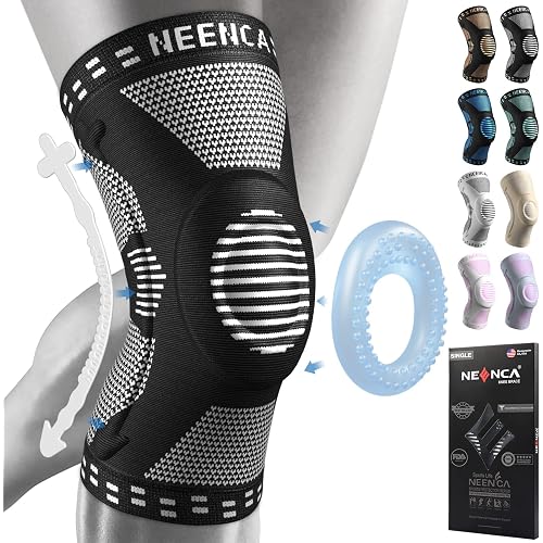 NEENCA Professional Knee Brace for Pain Relief, Medical Knee Support with Patella Pad & Side Stabilizers, Compression Knee Sl