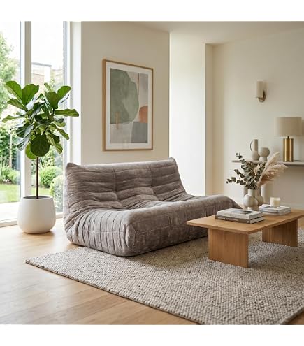 Amazon｜無印良品 空気でできたソファ グリーン 幅95×奥行95×高さ72.5