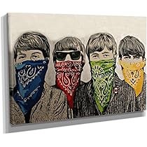 Amazon.co.jp: バンクシービートルズ バンダナ ストリート