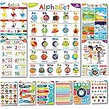 Sproutbrite 幼児向け教育ポスター - 教室装飾 - 幼稚園ホームスクール用品材料 - 幼稚園学習装飾 - ABCポスター - 遠距離学習用チャート11枚