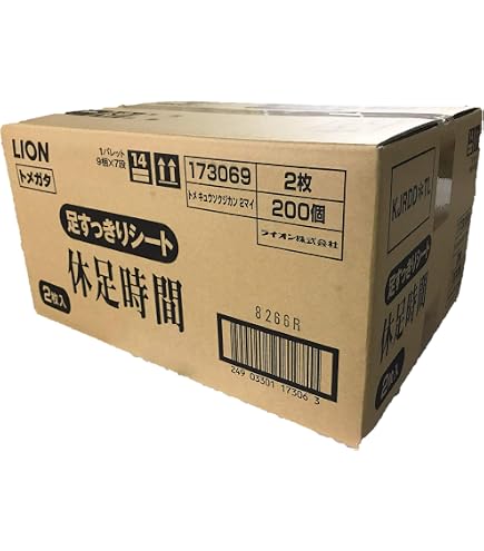 Amazon.co.jp: 【100個販売】ライオン 足すっきりシート 休足時間 2枚