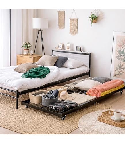 Amazon｜親子ベッド シングルベッド ベッドフレーム 引き出し付き 耐 