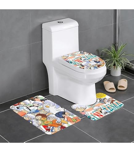 Amazon｜銀魂 エリザベス アニメ トイレマット 3点セット フタカバー