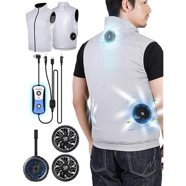 Amazon.co.jp: [Amxmecln] 冷風機搭載 32V超高出力 体感-20℃空調作業服