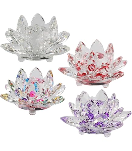 Amazon.co.jp: Fengshuibringluck 蓮の花 クリスタル ガラス 置物