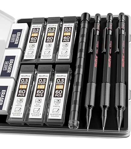 Amazon.co.jp: Nicpro ブラックメタルシャープペンシル20本セット