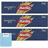 バリラ スパゲッティNo.5 (1.8mm) 正規輸入品 1kg × 3袋 不織布ふきん(RH-04D)セット | Barilla リニューアル