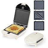 applife 3in1 着脱式 朝食パックサンドメーカー | ホットサンドメーカー ・ ワッフルメーカー ・ パニーニメーカー がこれ一台で！ 着脱式 の フッ素加工プレート なので お手入れ簡単 電気式 なので 忙しい朝 も 卓上 で 簡単調理 