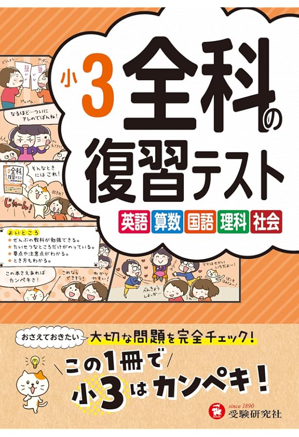小学3年 全科の復習テスト: 小学生向け問題集/もっとも大切な問題を