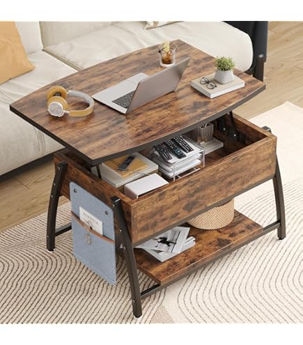 Amazon｜珍しい扇形のコーヒーテーブル 小さなアパートに最適な