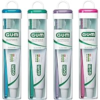 GUM(ガム) トラベルセット 携帯用 オフィス用 ミニハミガキ・歯ブラシセット [ガム・デンタルペースト22g+ガム・歯ブラシ#211 ふつう] 単品 ※色は選べません