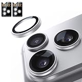NIMASO カメラフィルム iPhone 17 Pro/iPhone 17 ProMax 用 カメラ保護 2セット 耐衝撃 ARコーティング 高透過率 黒縁取り 露出オーバー防止 キズ防止 レンズカバー (シルバー) いPhone17pro/17promax/15pro/15promax 対応 6枚入り DCM25J1973
